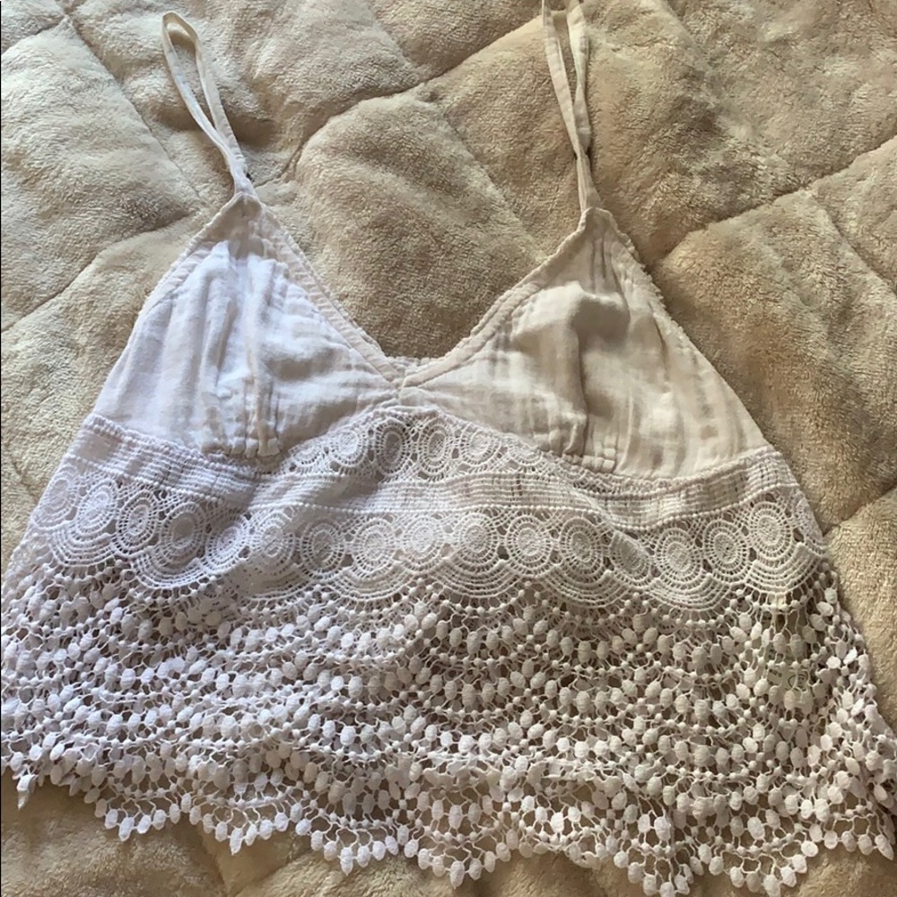 White lace tank top